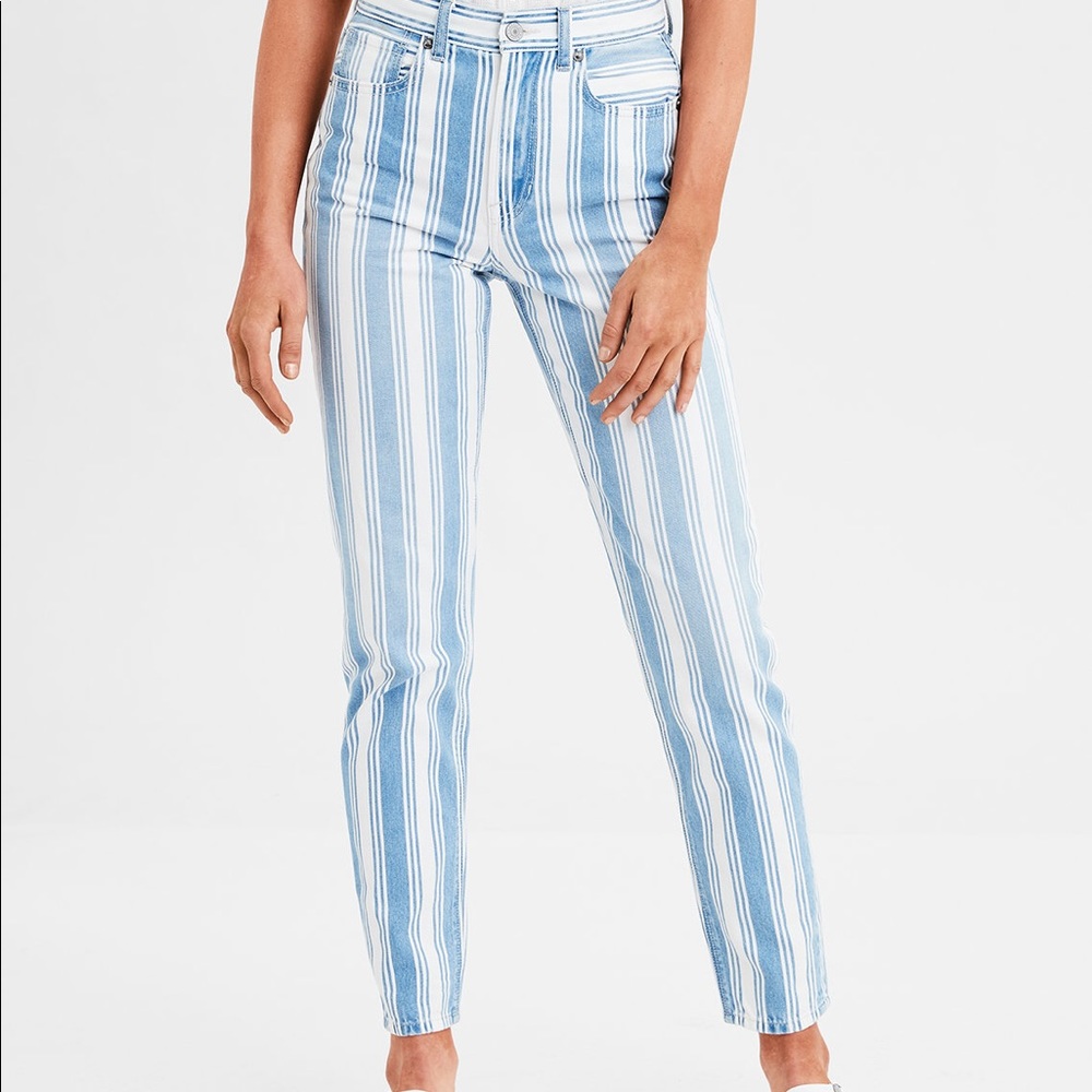 AE Striped MOM Jeans